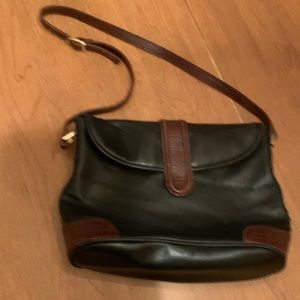 Leather black and brown purse